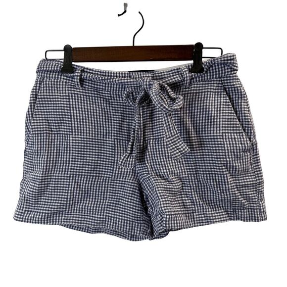 Banana Republic Women’s Gingham Linen Blend Shorts Size 4 - Picture 1 of 7